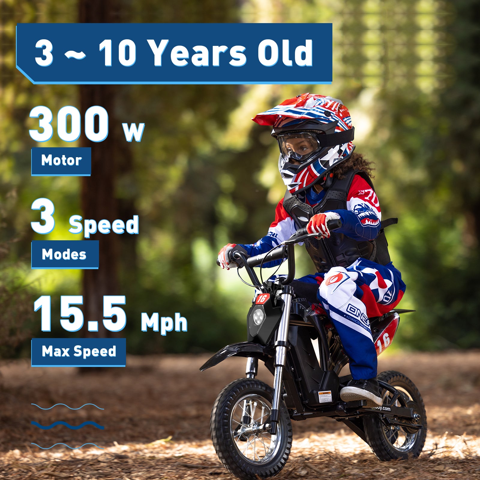 hiboy-dk1-moto-cross-lectrique-enfant-rouge-3-vitesses image 2