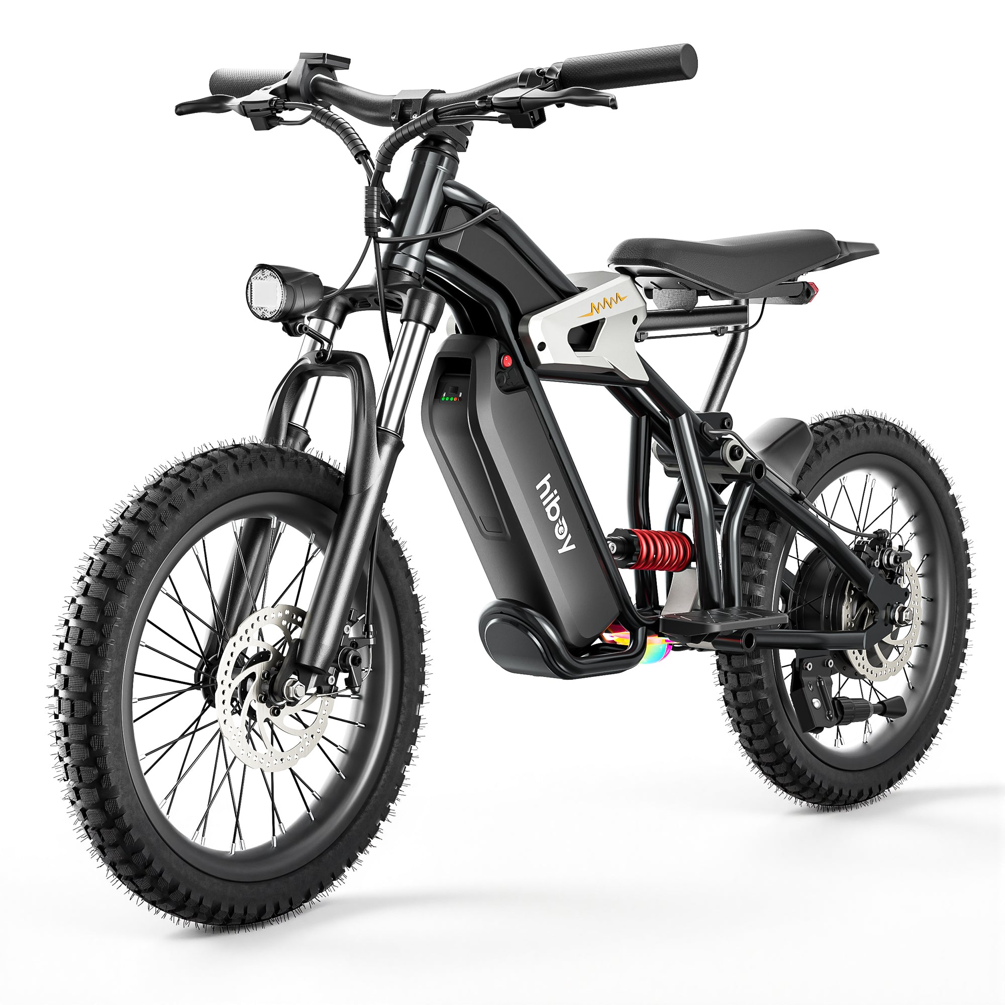 hiboy-dm14-moto-cross-lectrique-enfant-jaune-sentier image 1