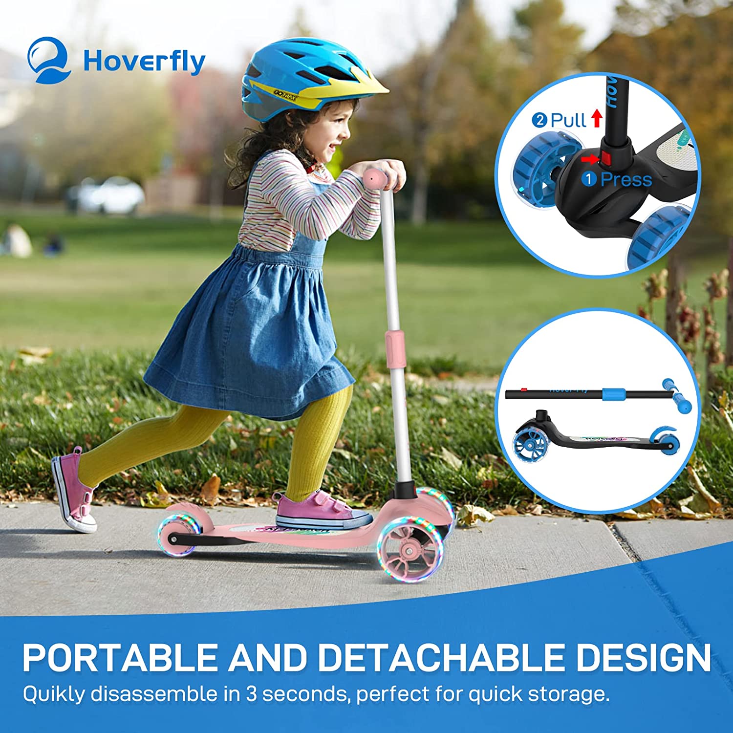 gotrax-kh1-trottinette-enfant-3-roues-bleu image 7