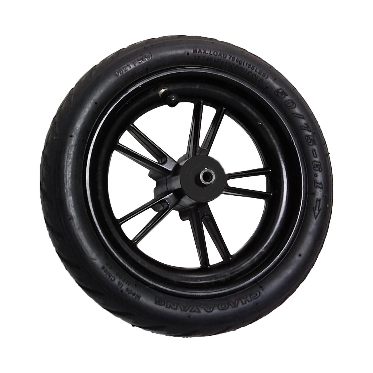 gotrax-rival-roue-trottinette-noire-pneu-chambre image 1