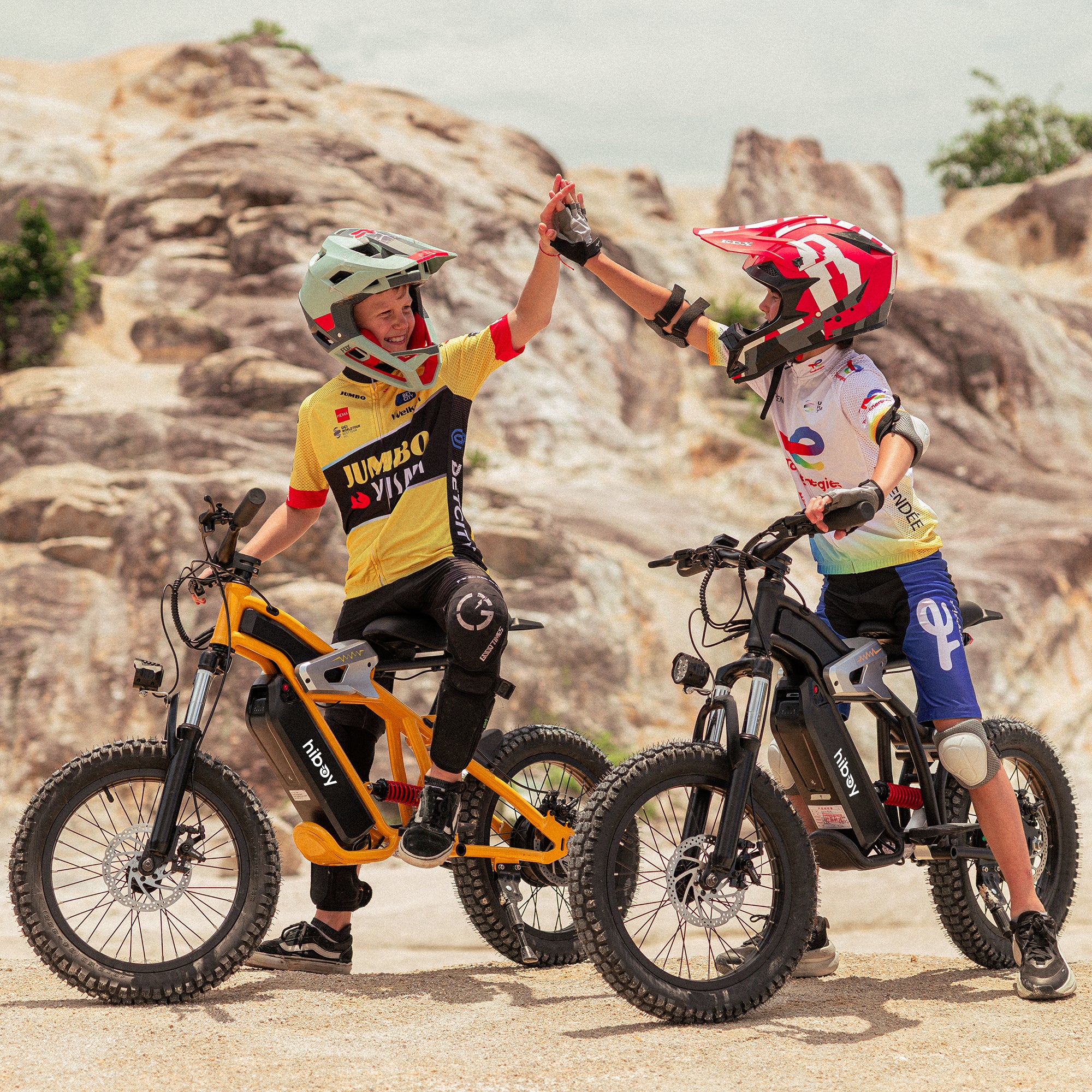 hiboy-dm14-moto-cross-lectrique-enfant-jaune-sentier image 5