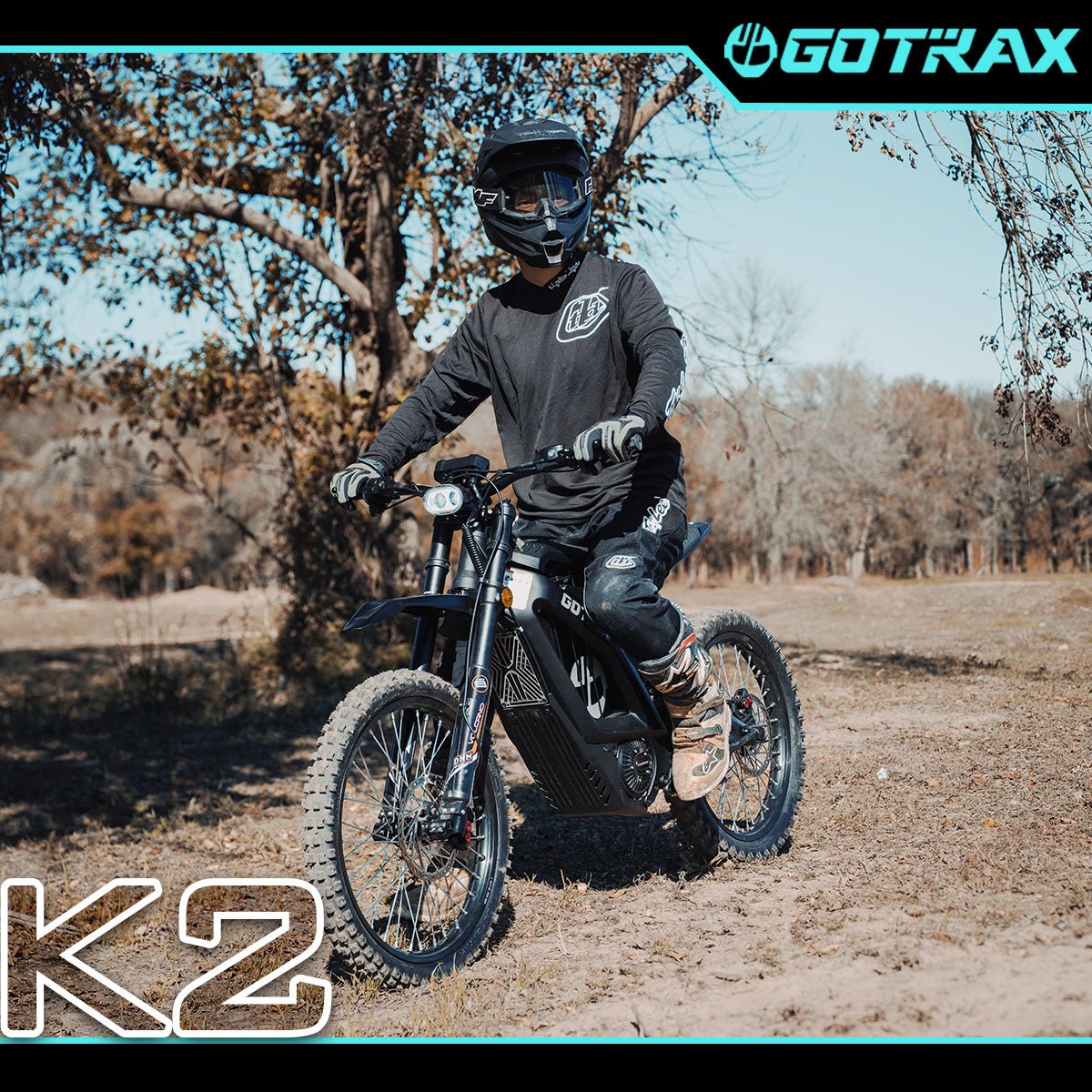 gotrax-k2-moto-cross-lectrique-rouge-tout-terrain image 2