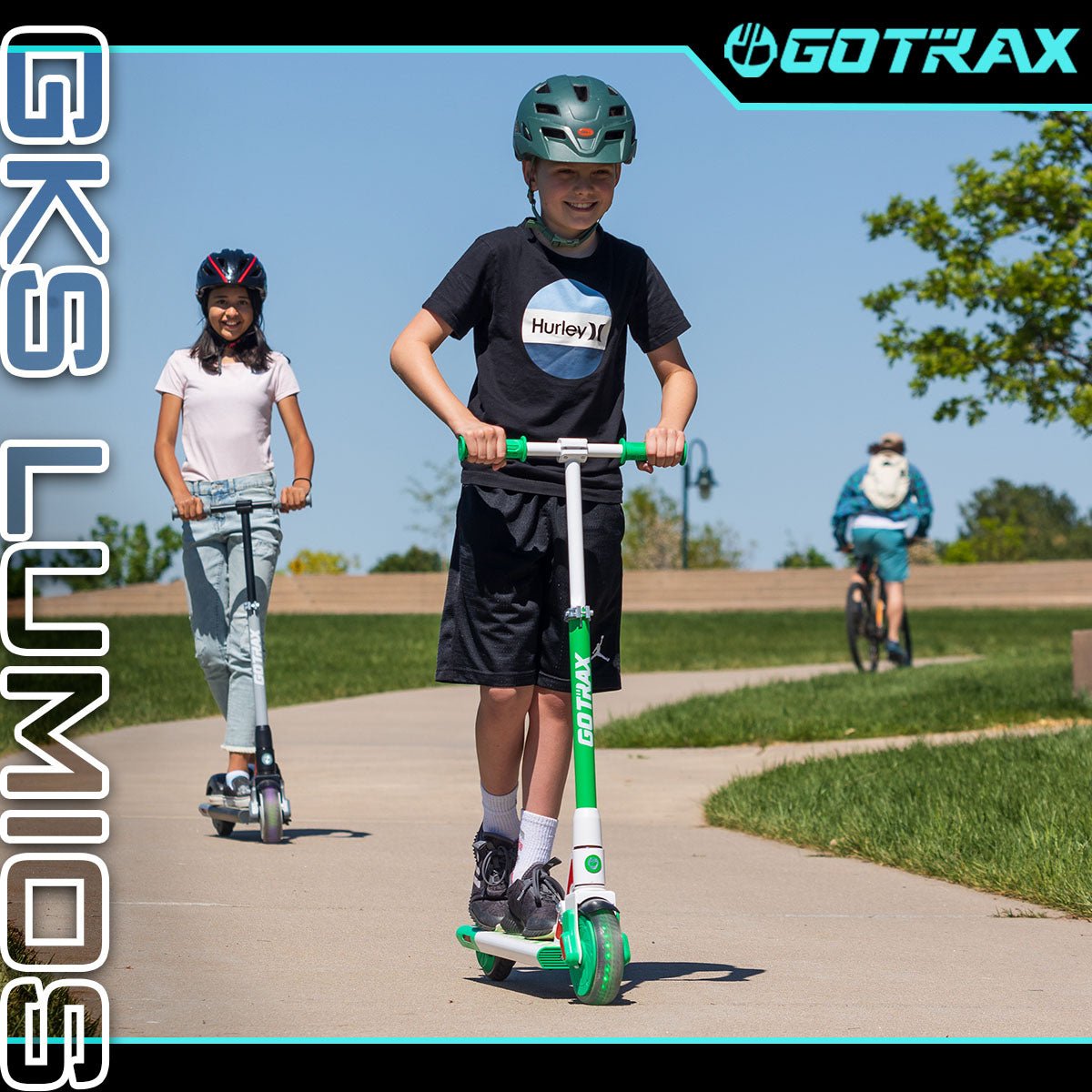 gotrax-gks-lumios-trottinette-lectrique-enfant-bleue-led-200w image 2