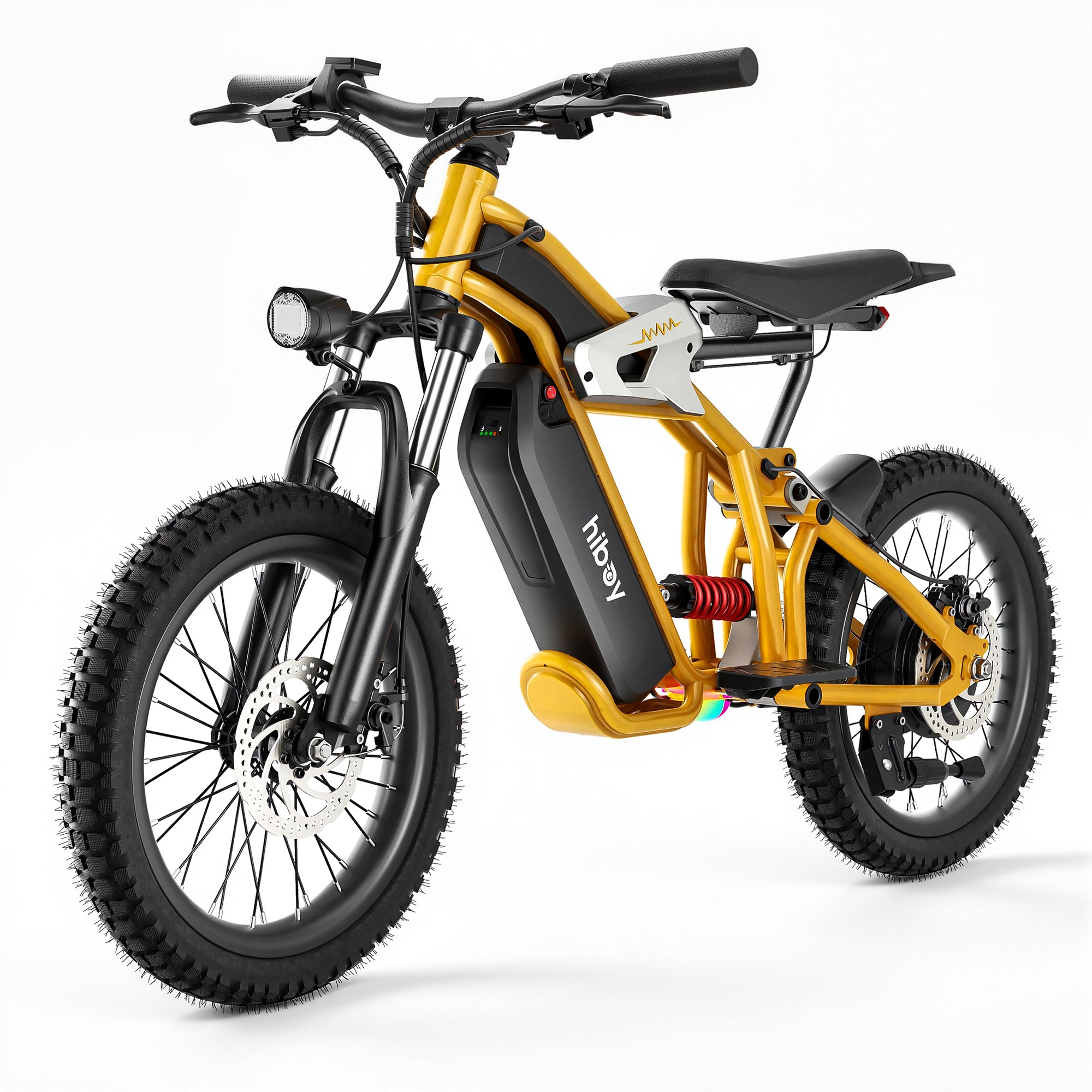 hiboy-dm14-moto-cross-lectrique-enfant-jaune-sentier image 7