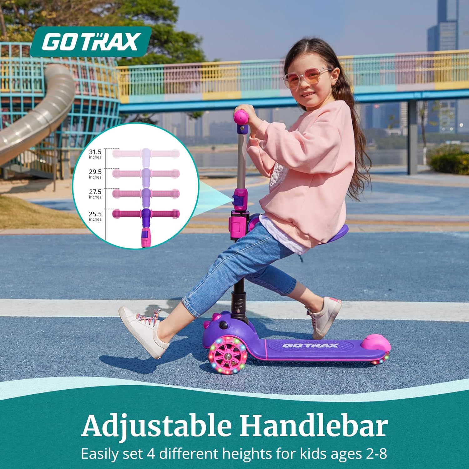 gotrax-ks3-pro-trottinette-enfant-rose-sans-moteur image 3