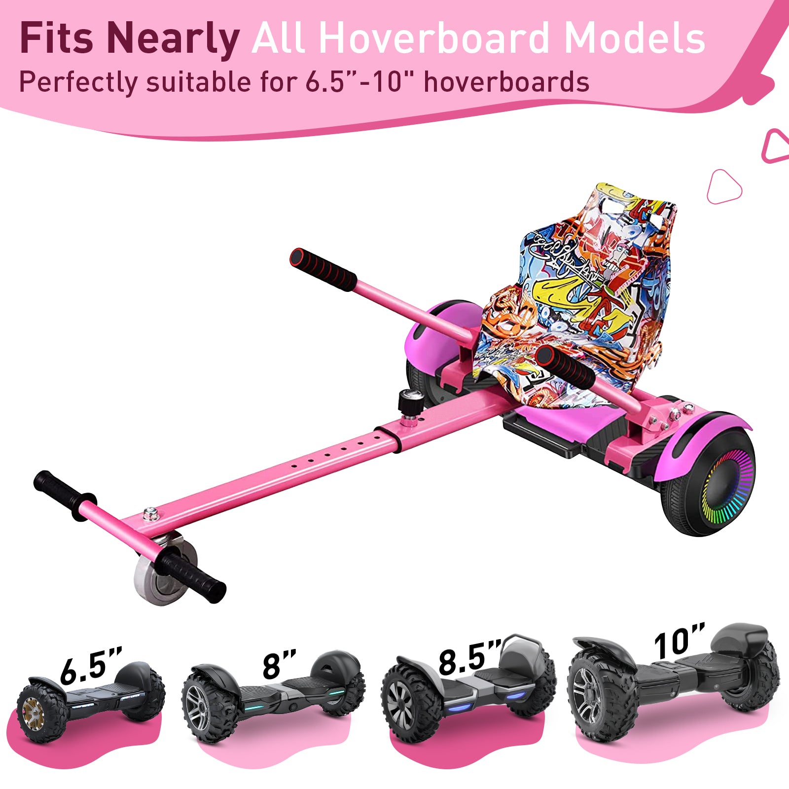 hiboy-hc-01-si-ge-kart-hoverboard-rose-graffiti-enfant-adulte image 4