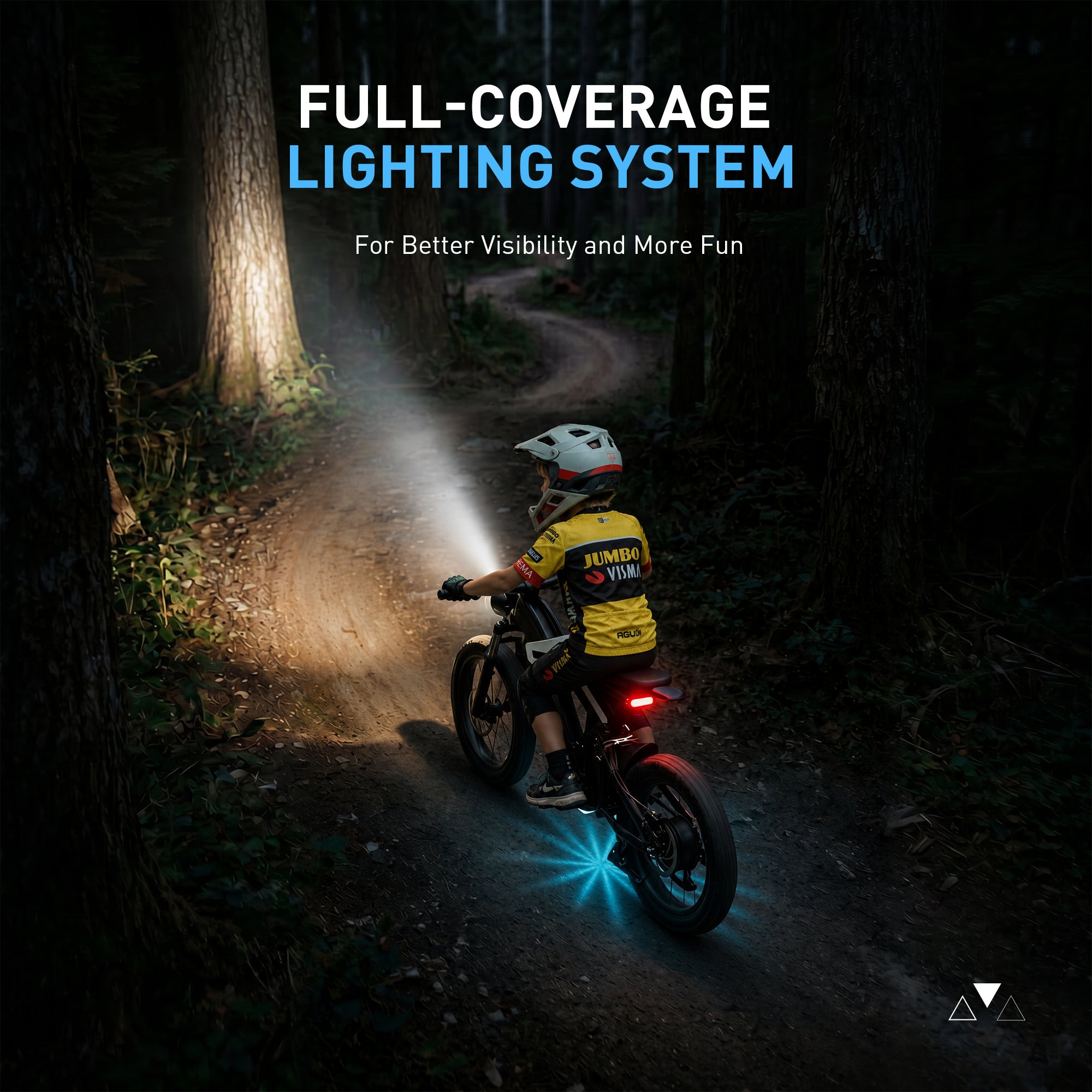 hiboy-dm14-moto-cross-lectrique-enfant-jaune-sentier image 4